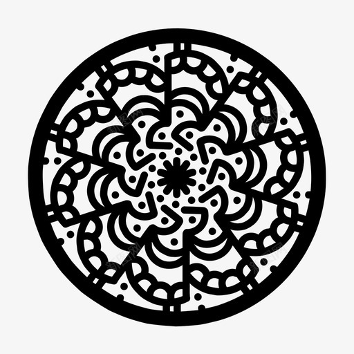 花饰圆花图标svg_新图网 https://ixintu.com 圆 圆花饰 曼陀罗 花 花饰