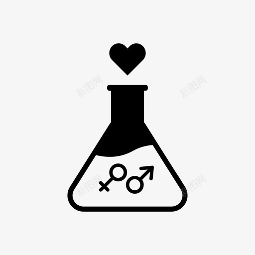 爱情药水烧杯情侣图标svg_新图网 https://ixintu.com 怀孕 情人节 情侣 混合 烧杯 爱情药水