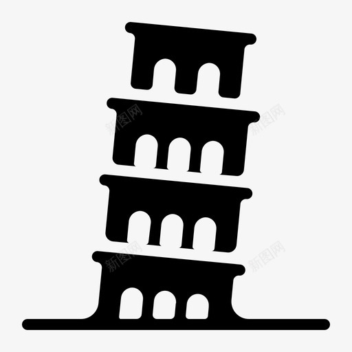 比萨塔意大利斜塔图标svg_新图网 https://ixintu.com 世界 世界纪念碑 意大利 斜塔 比萨塔 纪念碑