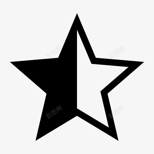 半星半分评分图标svg_新图网 https://ixintu.com 半分 半星 效用 评分 评审