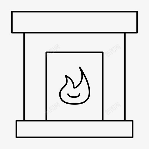 壁炉装饰假日图标svg_新图网 https://ixintu.com 假日 壁炉 室内壁炉 装饰