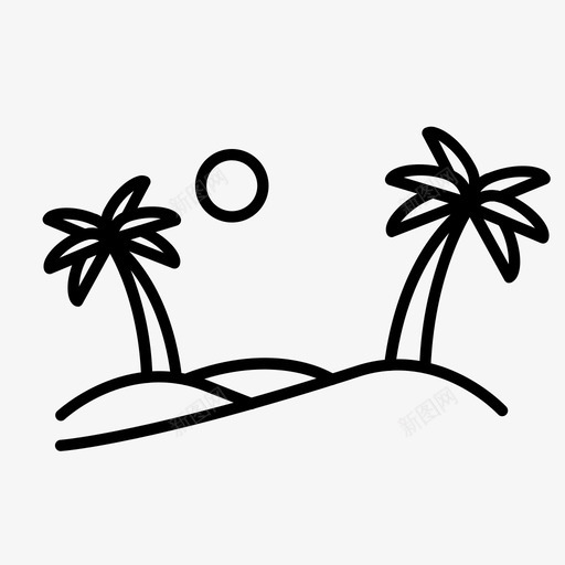 土地海滩夏天图标svg_新图网 https://ixintu.com 土地 夏天 海滩 自然的象征
