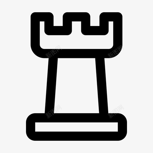 国际象棋城堡图形图标svg_新图网 https://ixintu.com 国际象棋 图形 城堡 棋子 游戏 西洋棋 跳跃图标运动粗体线 车