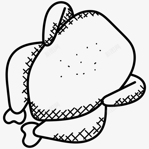 烤鸡食物炸鸡图标svg_新图网 https://ixintu.com 炸鸡 烤鸡 烧烤 食物 食物和饮料涂鸦图标
