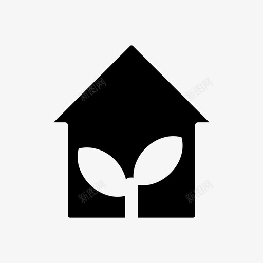 房子绿房子家图标svg_新图网 https://ixintu.com 家 房子 绿房子