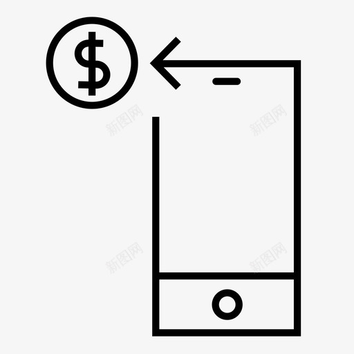 网上付款现金手机图标svg_新图网 https://ixintu.com 手机 现金 电话 网上付款 送货