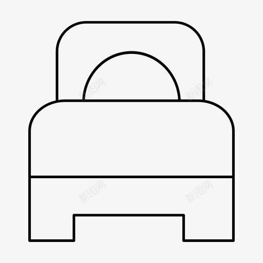 床卧室舒适图标svg_新图网 https://ixintu.com 休息 卧室 家具 床 舒适
