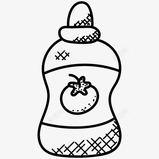 番茄酱番茄酱瓶酱图标svg_新图网 https://ixintu.com 番茄酱 番茄酱瓶 酱 食品和饮料涂鸦图标