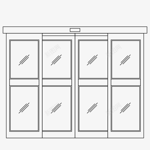 自动推拉门建筑窗户图标svg_新图网 https://ixintu.com 入口立面图 建筑 窗户 自动推拉门
