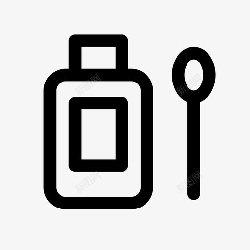 带匙药浆瓶配料处方图标svg_新图网 https://ixintu.com 化学 处方 天文学 带匙药浆瓶 物质 生物学 科学物理 配料