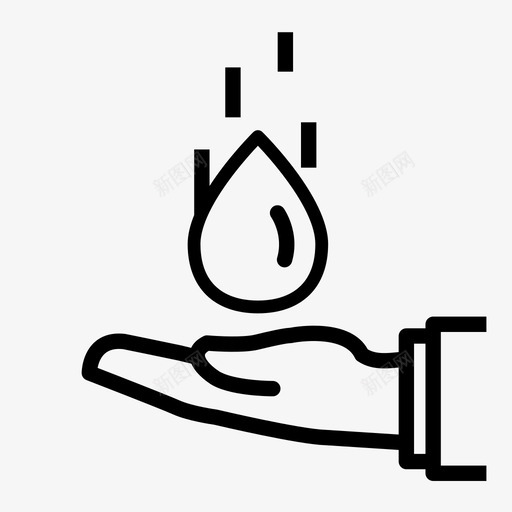 手拿水滴液图标svg_新图网 https://ixintu.com 手拿水 手收集 液 湿 滴 资源 雨