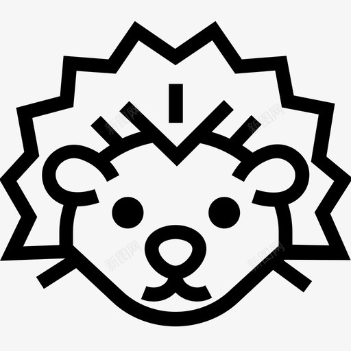 刺猬脸食虫动物豪猪图标svg_新图网 https://ixintu.com 刺猬脸 多刺哺乳动物 豪猪 食虫动物