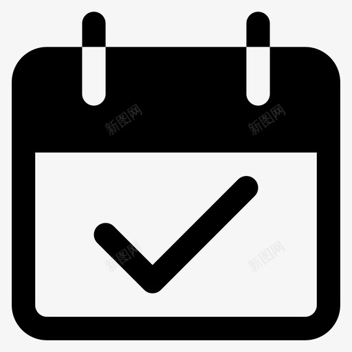 日期确认预订日历图标svg_新图网 https://ixintu.com 基本字形3 支票 日历 日期确认 预订