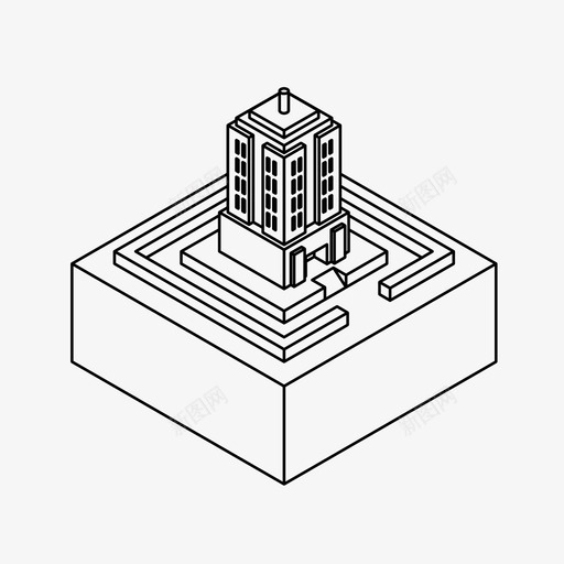 听区要塞总部图标svg_新图网 https://ixintu.com 先遣战 听区 地图 场景 总部 神庙 要塞
