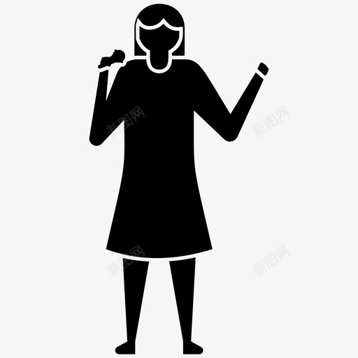 女歌手歌手人物插画图标svg_新图网 https://ixintu.com 人物插画 女歌手 歌手