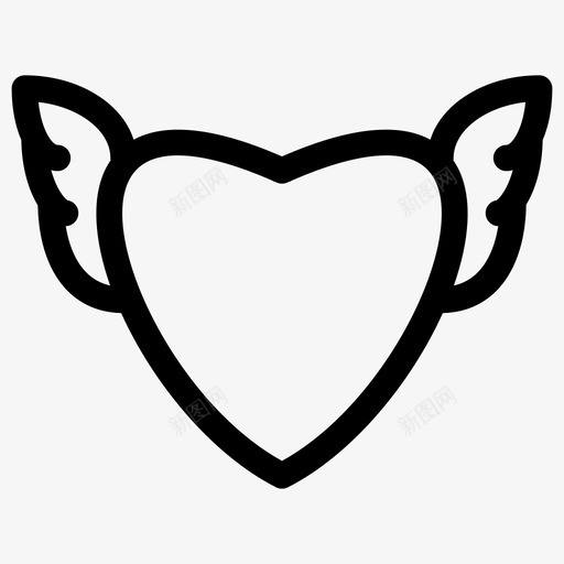 爱的天使约会心的翅膀图标svg_新图网 https://ixintu.com 心的翅膀 爱的天使 爱的轮廓 约会