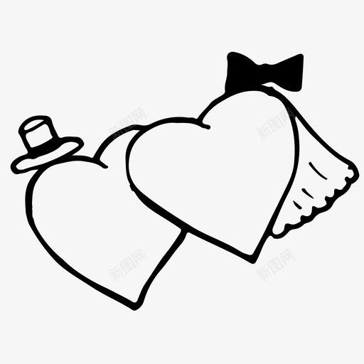 心刚结婚恋爱图标svg_新图网 https://ixintu.com 刚结婚 心 恋爱 情人节 情人节素描