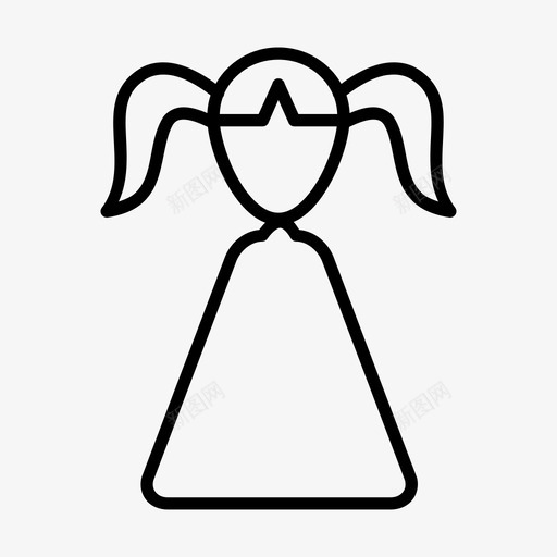 女孩孩子个人资料图标svg_新图网 https://ixintu.com 个人资料 女孩 孩子 用户