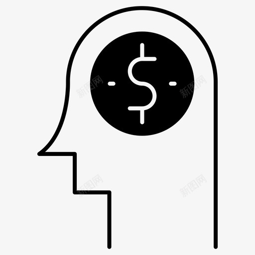 金钱思维商业美元图标svg_新图网 https://ixintu.com 商业 商业和金融卷1字形 美元 金融 金钱思维