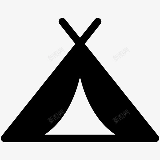 帐篷野营印第安人图标svg_新图网 https://ixintu.com 印第安人 帐篷 户外 野营 野营填充
