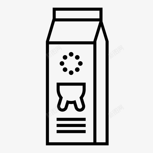 牛奶咖啡牛奶盒图标svg_新图网 https://ixintu.com 包装 咖啡 牛奶 牛奶盒