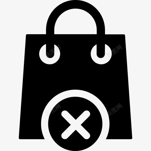 取消购物袋删除电子商务坚实响应图标svg_新图网 https://ixintu.com 删除 取消购物袋 电子商务坚实响应