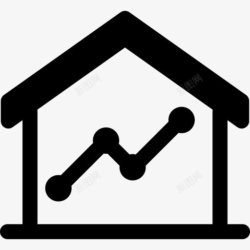 带折线图的房子建筑物我的城市图标svg_新图网 https://ixintu.com 带折线图的房子 建筑物 我的城市