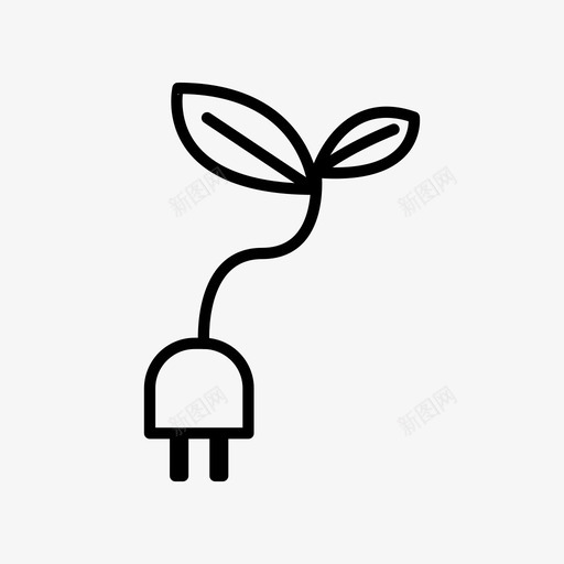 生态动力生态绿色能源图标svg_新图网 https://ixintu.com 日常标准化大纲 植物 生态 生态动力 电源插头 绿色能源 自然