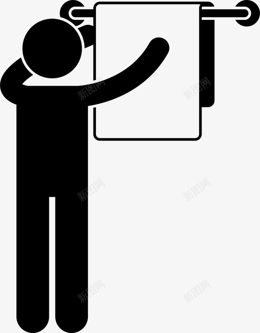 毛巾架布料烘干图标svg_新图网 https://ixintu.com 家居用品 布料 悬挂 毛巾架 烘干 男士