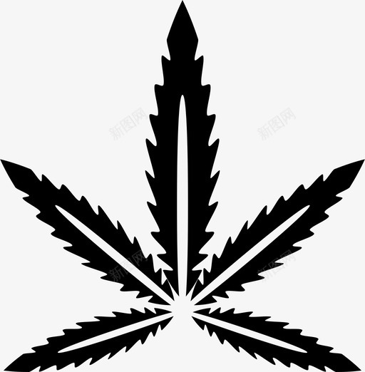 大麻毒品树叶图标svg_新图网 https://ixintu.com 大自然 大麻 树叶 毒品