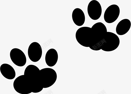 猫爪猫脚印动物爪图标svg_新图网 https://ixintu.com 动物爪 猫爪 猫脚印