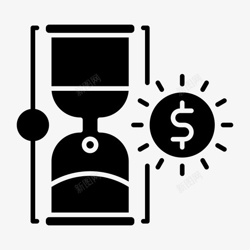 时间就是金钱商业美元图标svg_新图网 https://ixintu.com 商业 时间就是金钱 沙漏 美元 金钱铭文