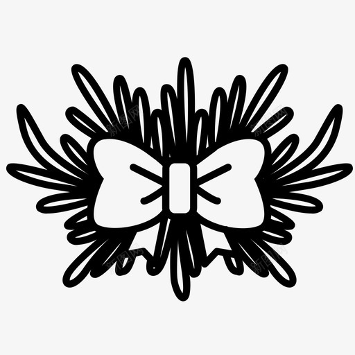 花环人造花环圣诞花环图标svg_新图网 https://ixintu.com 人造花环 冬青花环 圣诞花环 花环 花环5 装饰花环