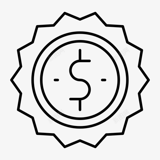 出售徽章硬币美元图标svg_新图网 https://ixintu.com 出售徽章 硬币 美元 货币 购物和零售