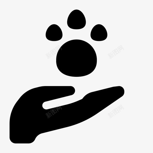 爱护动物手爪印图标svg_新图网 https://ixintu.com 动物圆饼 手 爪印 爱护动物