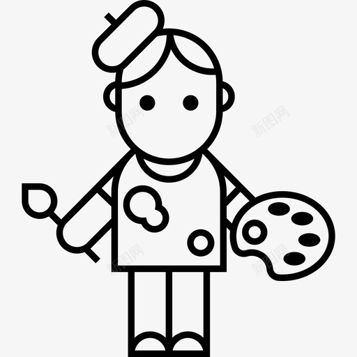 画家滑稽的工人图标svg_新图网 https://ixintu.com 滑稽的工人 画家
