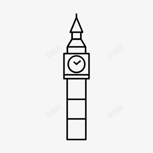 大本钟欧洲伦敦图标svg_新图网 https://ixintu.com 伦敦 塔楼 大本钟 欧洲 英国