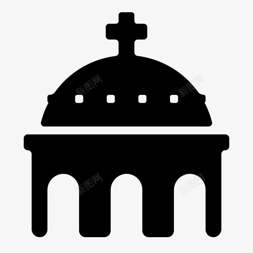 希腊蓝穹顶教堂世界纪念碑圆形图标svg_新图网 https://ixintu.com 世界纪念碑圆形 希腊蓝穹顶教堂