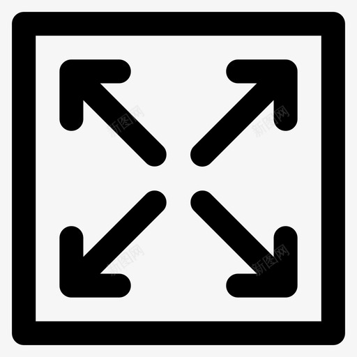 全屏放大扩展图标svg_新图网 https://ixintu.com 全屏 大纲基本4 扩展 放大 最大化