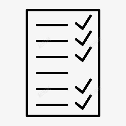 检查表复选标记文档图标svg_新图网 https://ixintu.com 复选标记 文件 文档 检查表 网页设计线图标 页面