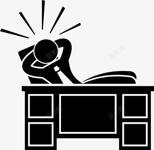 放松老板椅子桌子图标svg_新图网 https://ixintu.com 成功商人 放松老板 桌子 椅子