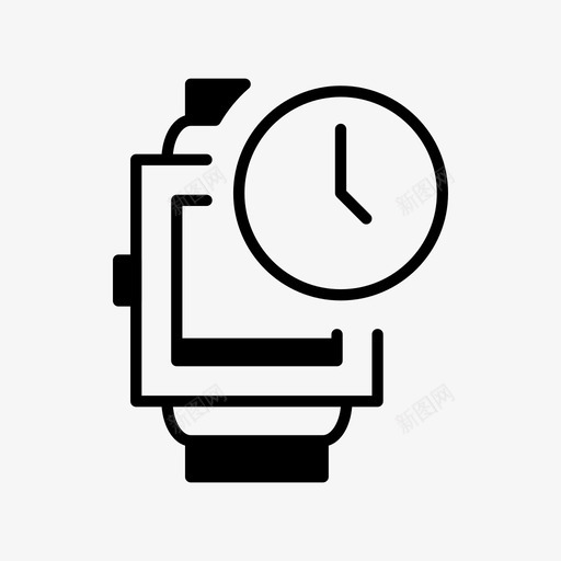 智能手表技术时间图标svg_新图网 https://ixintu.com 技术 时间 智能手表