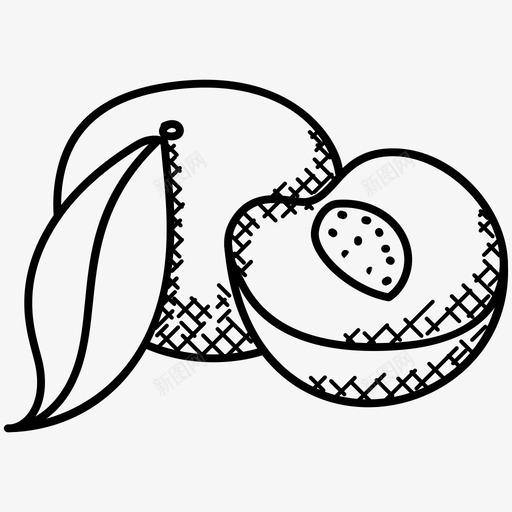 桃子健康饮食营养图标svg_新图网 https://ixintu.com 健康饮食 有机食品 桃子 营养 食品和饮料涂鸦图标