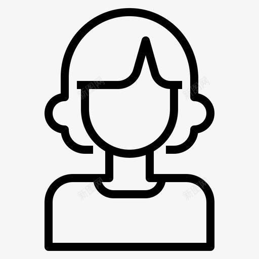 短发头像发型图标svg_新图网 https://ixintu.com 发型 头像 女人 短发