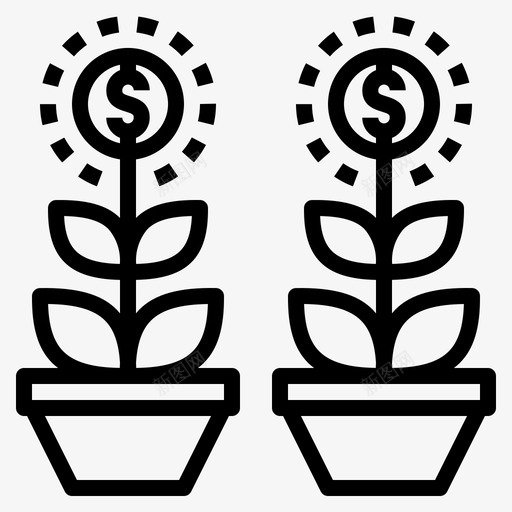 投资钱花图标svg_新图网 https://ixintu.com 冒险 投资 股票市场 花 钱