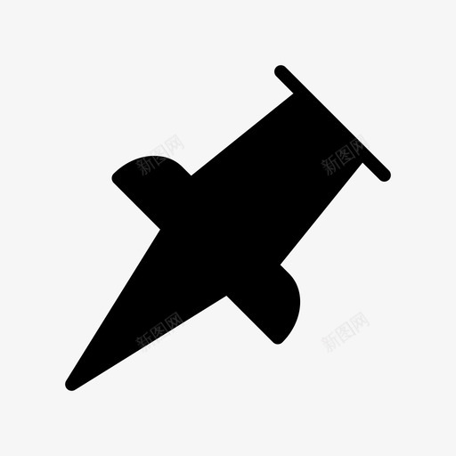 图钉连接夹子图标svg_新图网 https://ixintu.com 商业字形第11卷 图钉 夹子 显影 连接