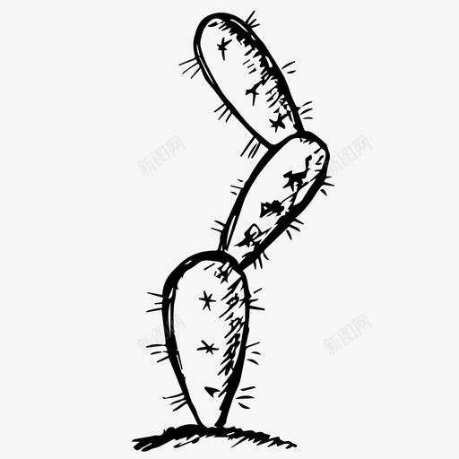 仙人掌手工绘制植物图标svg_新图网 https://ixintu.com 仙人掌 手工绘制 植物 素描