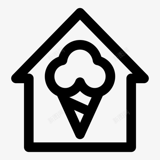 冰淇淋屋咖啡馆家图标svg_新图网 https://ixintu.com 冰淇淋 冰淇淋屋 咖啡馆 商店 家