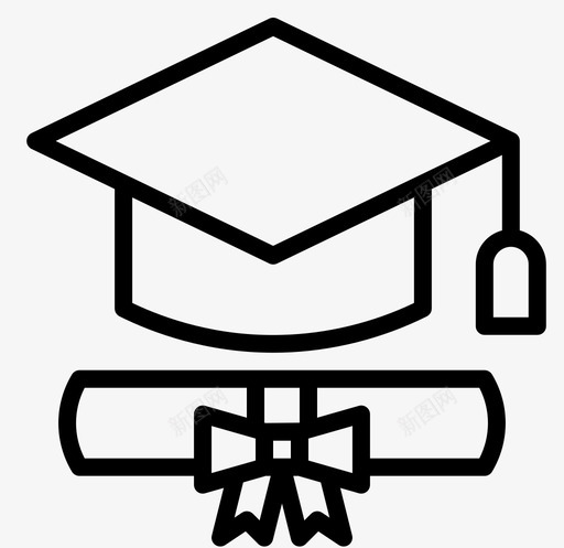 学位课程教育图标svg_新图网 https://ixintu.com 学习 学位 教育 毕业 课程