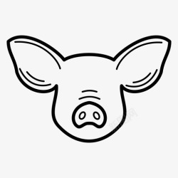 肉店标志猪头肉店猪肉图标高清图片